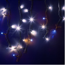 Гирлянда Айсикл (Бахрома) светодиодная 5х0,7 м, с эффектом мерцания, 152 LED, черный провод каучук, белое свечение NEON-NIGHT