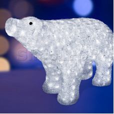 Акриловая светодиодная фигура "Белый медведь" 80*55 см, IP 44, понижающий трансформатор в комплекте, NEON-NIGHT