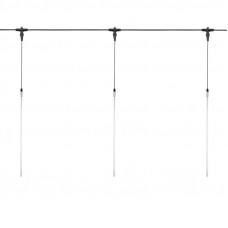 Гирлянда Тающие сосульки комплект 10 шт. х 50см, шаг 100см, 600 LED ТЕПЛЫЙ БЕЛЫЙ, черный каучук, IP65, 24В, соединяется NEON-NIGHT